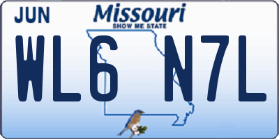 MO license plate WL6N7L