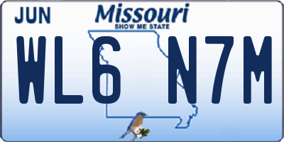 MO license plate WL6N7M