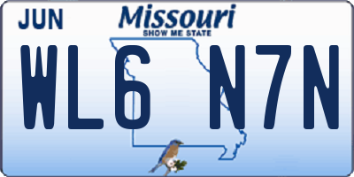 MO license plate WL6N7N