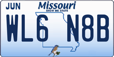 MO license plate WL6N8B