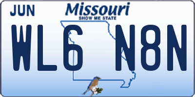 MO license plate WL6N8N