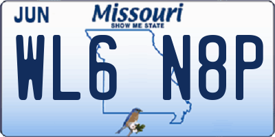 MO license plate WL6N8P