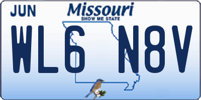 MO license plate WL6N8V