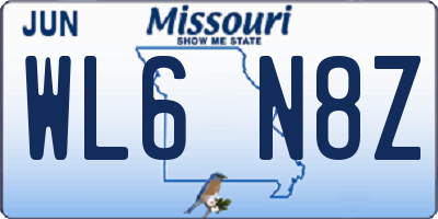 MO license plate WL6N8Z