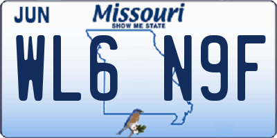 MO license plate WL6N9F