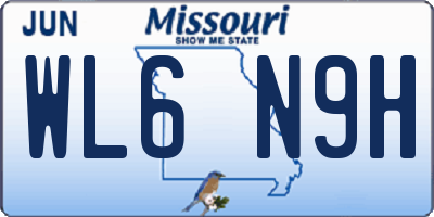 MO license plate WL6N9H
