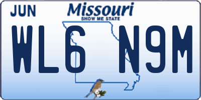 MO license plate WL6N9M