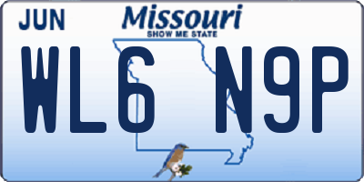 MO license plate WL6N9P