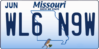 MO license plate WL6N9W