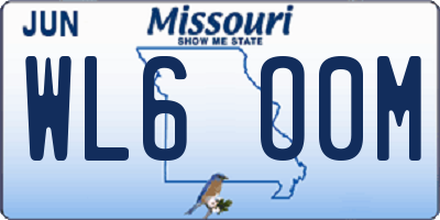 MO license plate WL6O0M