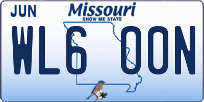 MO license plate WL6O0N