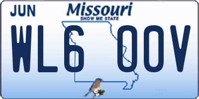 MO license plate WL6O0V
