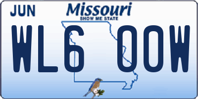 MO license plate WL6O0W