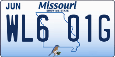 MO license plate WL6O1G