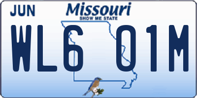 MO license plate WL6O1M