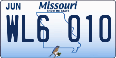 MO license plate WL6O1O