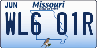 MO license plate WL6O1R