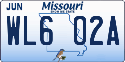 MO license plate WL6O2A