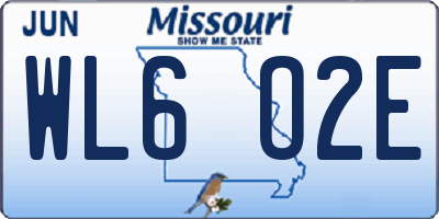MO license plate WL6O2E