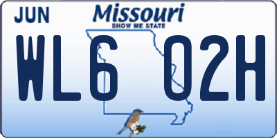 MO license plate WL6O2H
