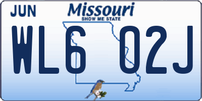 MO license plate WL6O2J