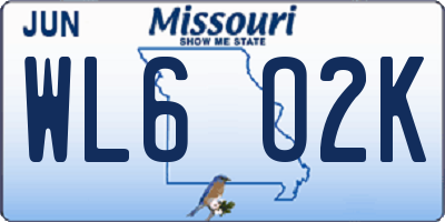 MO license plate WL6O2K
