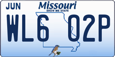 MO license plate WL6O2P