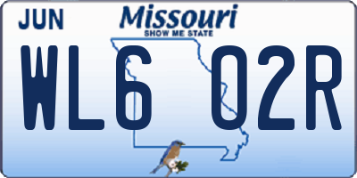 MO license plate WL6O2R