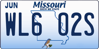 MO license plate WL6O2S
