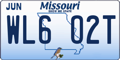 MO license plate WL6O2T