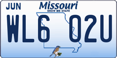 MO license plate WL6O2U