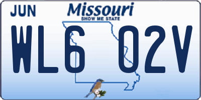 MO license plate WL6O2V