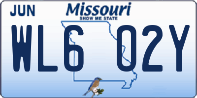 MO license plate WL6O2Y