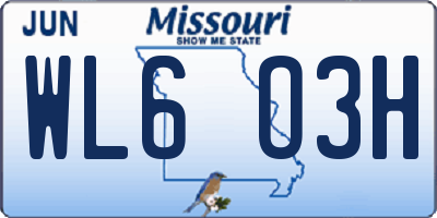 MO license plate WL6O3H