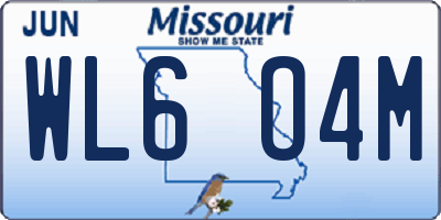 MO license plate WL6O4M