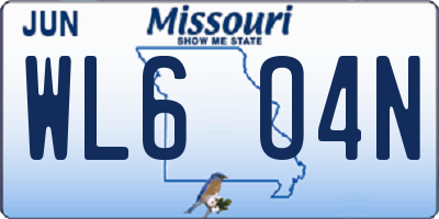 MO license plate WL6O4N