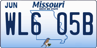 MO license plate WL6O5B