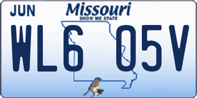MO license plate WL6O5V