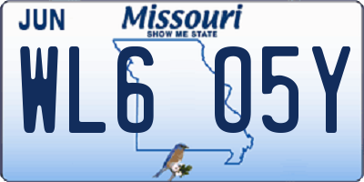MO license plate WL6O5Y