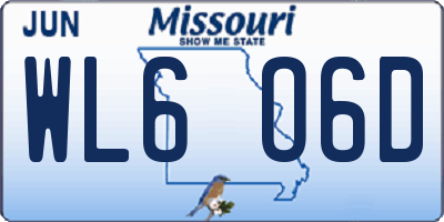 MO license plate WL6O6D