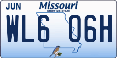 MO license plate WL6O6H
