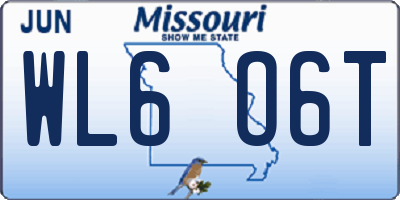 MO license plate WL6O6T