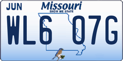 MO license plate WL6O7G