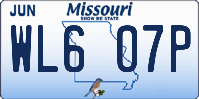 MO license plate WL6O7P