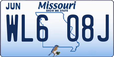 MO license plate WL6O8J