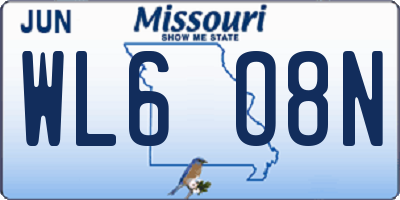 MO license plate WL6O8N