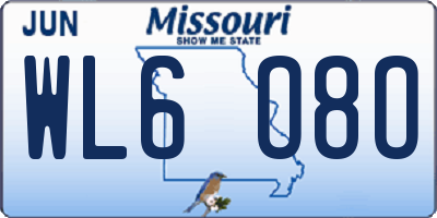 MO license plate WL6O8O