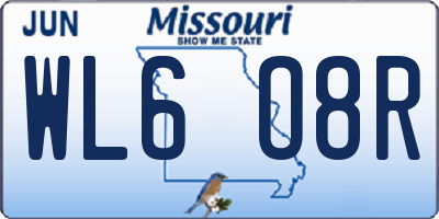 MO license plate WL6O8R
