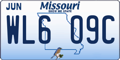 MO license plate WL6O9C