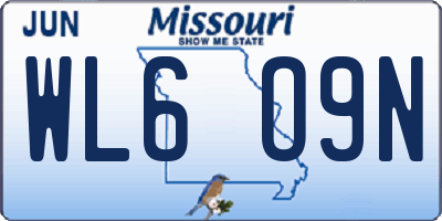 MO license plate WL6O9N